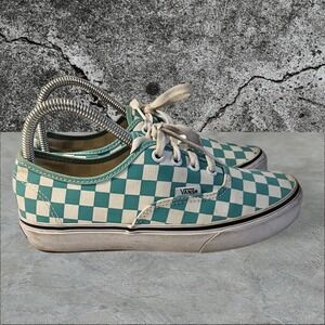 Vans Authentic Checkerboard Canvas Shoes‎ White Teal Women's US 7.5 Men's US 6